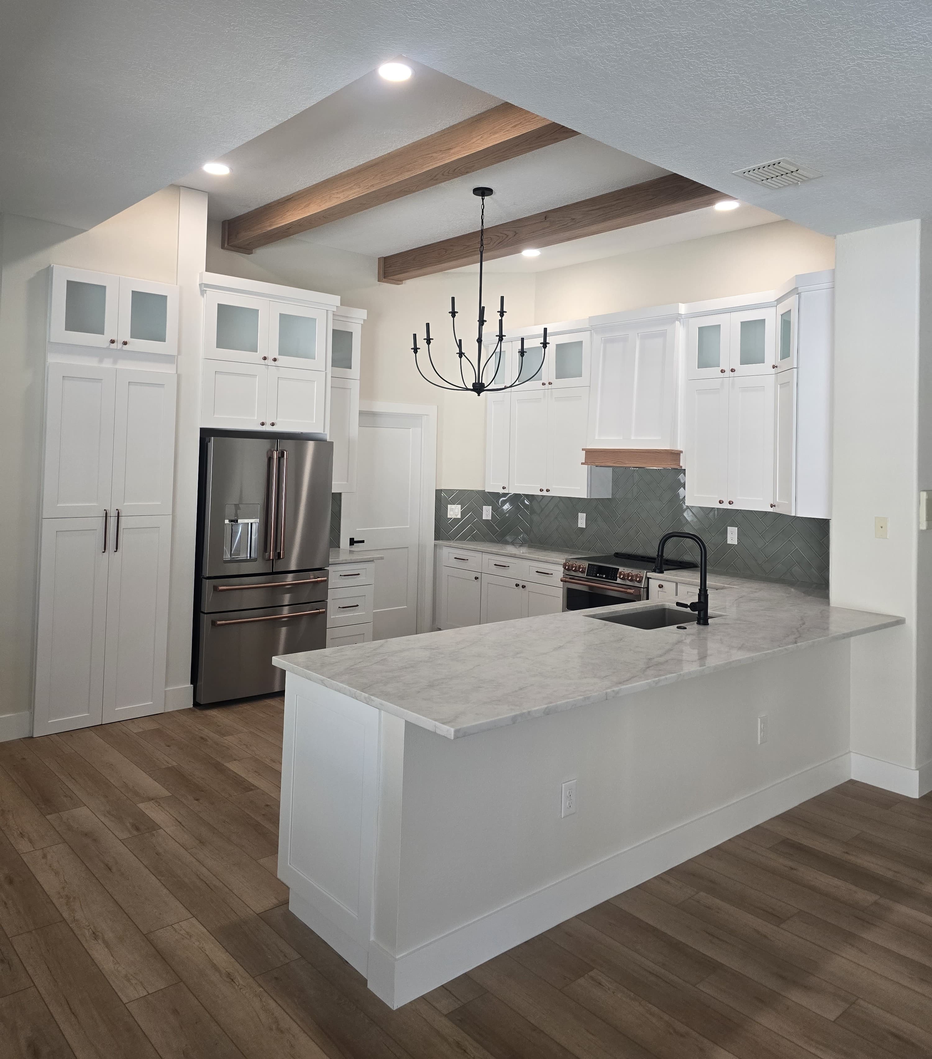 Open concept kitchen remodeling in Tampa FL with custom cabinets