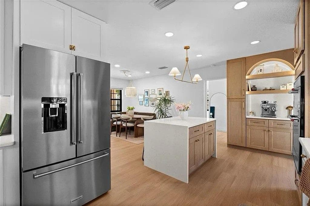 Open concept kitchen remodeling in Tampa FL with custom cabinets